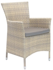 Dārza krēsls Home4you Wicker, smilškrāsas, 61 cm x 63 cm x 86 cm