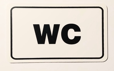Plastikinis ženklas "WC", 70 x 120 mm