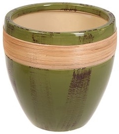 Цветочный горшок Ceramic Flower Pot 10511493, керамика, Ø 290 мм, коричневый/зеленый