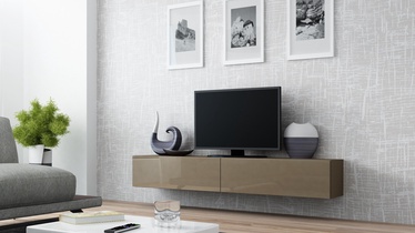 TV staliukas Cama Meble Vigo 180 Latte/Latte Gloss, 1800x300x400 mm