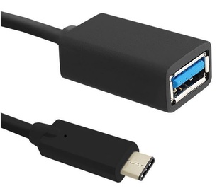 Qoltec Cable USB-C to USB Black 0.25 m