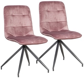 Стул для столовой Home4you Rimini, розовый, 59 см x 48.5 см x 88 см, 2 шт.
