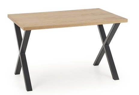 Pusdienu galds Apex 140, melna/ozola, 140 cm x 85 cm x 76 cm