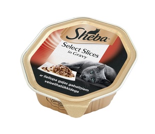 Konservuotas ėdalas suaugusioms katėms Sheba, su jautiena, 85 gr