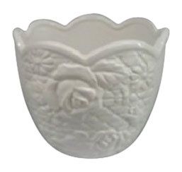 Puķu pods, keramikas 15,5x19cm, balts