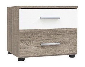 Black Red White Matrina Night Stand San Remo Oak/White