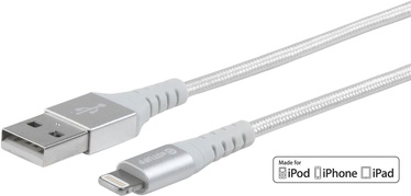 Laidas Estuff MFI 1M silver Lightning - USB