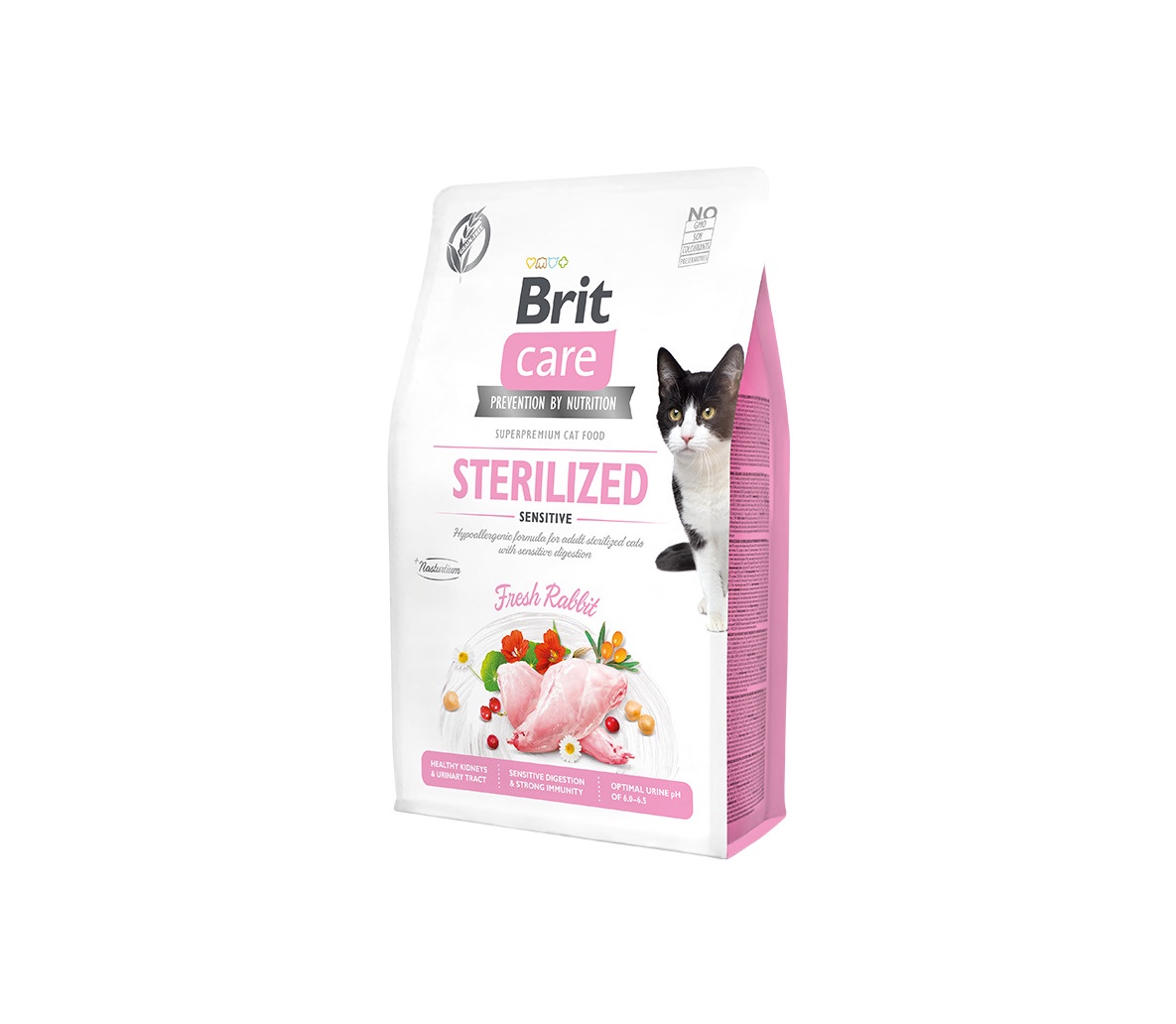Сухой корм для кошек Brit Care Sterilised Sensitive, крольчатина, 2 кг -  Ksenukai.lv