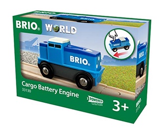 Vagons Brio Blue Battery Freight Locomotive 33130, gaiši zila