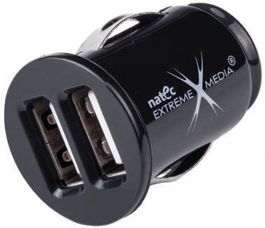 Автомобильное зарядное устройство Natec, 2 x USB, черный