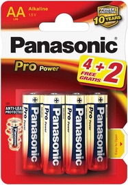 Baterijas Panasonic LR6PPG Pro Power, AA, 1.5 V, 6 gab.