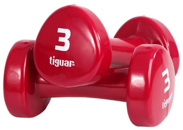 Tiguar Vinyl Dumbbells 2x3kg Red