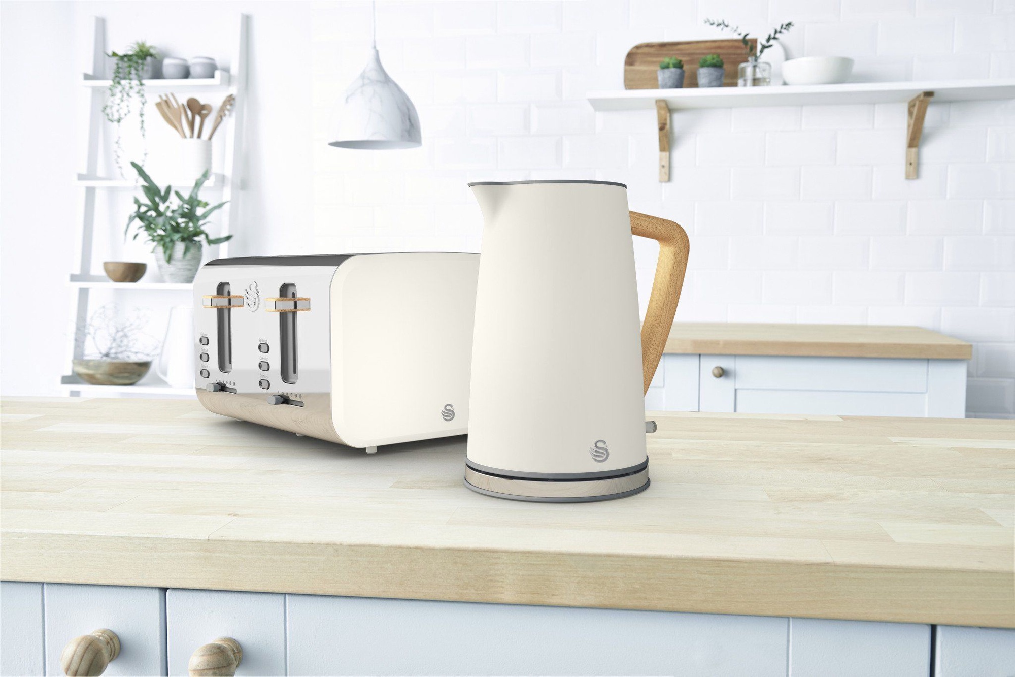 swan nordic white kettle and toaster