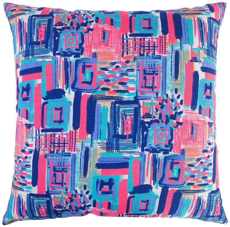 Декоративная подушка Home4you Summer, синий/розовый, 45 см x 45 см