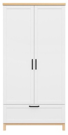 Riidekapp Black Red White Haga, valge/tamm, 101x58x203 cm