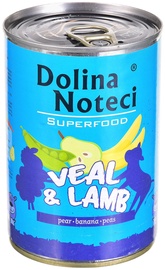 Mitrā barība (konservi) suņiem Dolina Noteci & Piper Superfood, jēra gaļa/teļa gaļa, 0.4 kg