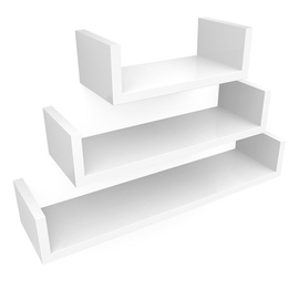 Songmics Wall Shelf White 60/45/30 3pcs