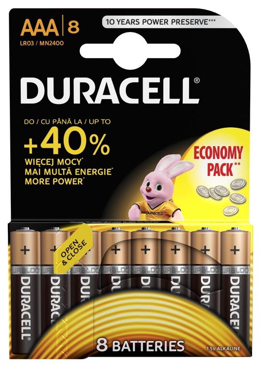 Elements Duracell LR03 Alkaline Plus Power Battery AAA x 8