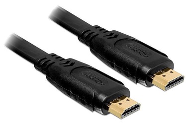 Laidas Delock HDMI-A > HDMI-A 3D 4K HDMI 19 pin male, HDMI 19 pin male, 2 m, juoda