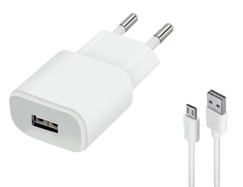 Forever TC-01 USB Wall Charger + Micro USB Cable White