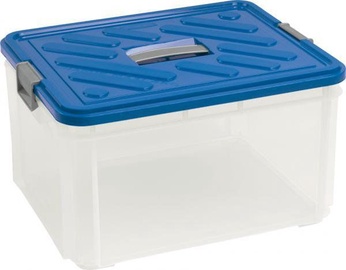 Uzglabāšanas kaste Curver, 30 l, caurspīdīga/zila, 45.5 x 36 x 25.5 cm