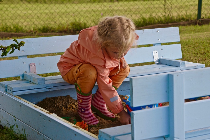 Rotaļu laukums 4IQ Wooden Sandbox Set Ryte, 127 cm x 127 cm x 21 cm