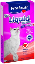 Лакомство для кошек Vitakraft Liquid, говядина, 0.090 кг, 6 шт.