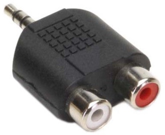 Adapteris OEM 3.5mm To RCA 3.5 mm male, RCA female x 2, juoda