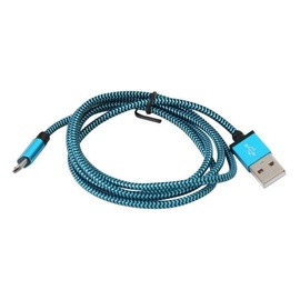 Platinet Fabric Cable MicroUSB To USB 1m Blue