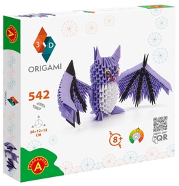 Papīra figūru izgatavošanas komplekts Alexander 3D Origami Bat 25545, balta/melna/violeta