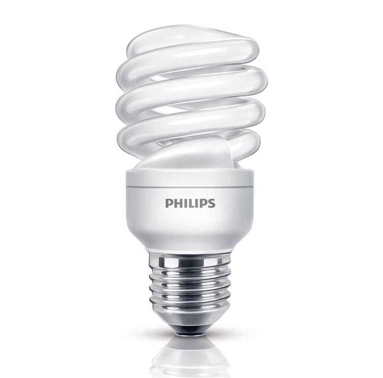 Лампочка Philips Компактная люминесцентная, теплый белый, E27, 12 Вт, 656 лм