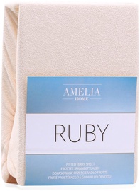 Voodilina AmeliaHome Ruby, liivakarva pruun, 220x200 cm, kummiga