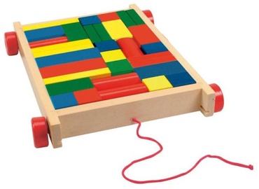 Izglītojošās rotaļlietas Woody Educational Cart With Blocks 90007