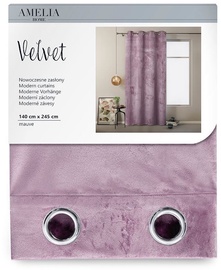 Ночные шторы AmeliaHome Velvet, розовый, 1400 мм x 2450 мм