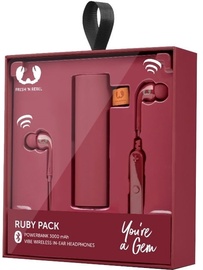 Ausinės Fresh 'n Rebel Vibe Wireless Rockbox Pebble Ruby, belaidės