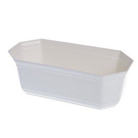 Puķu pods Uniplastex UKOR, plastmasa, 24 cm, Ø 24 cm x 11.3 cm, balta