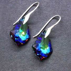 Diamond Sky Earrings With Crystals From Swarowski Meridian Blue
