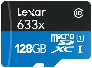 Atmiņas karte Lexar 128GB High-Performance Micro SDXC 633x UHS-I + SD Adapter