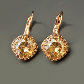 Diamond Sky Earrings With Crystals From Swarowski Sunny Vintage IV Golden Shadow