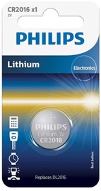 Baterijas Philips CR2016, CR2016, 3 V, 1 gab.