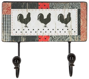 Drēbju pakaramais Home4you Ventura Roosters, melna