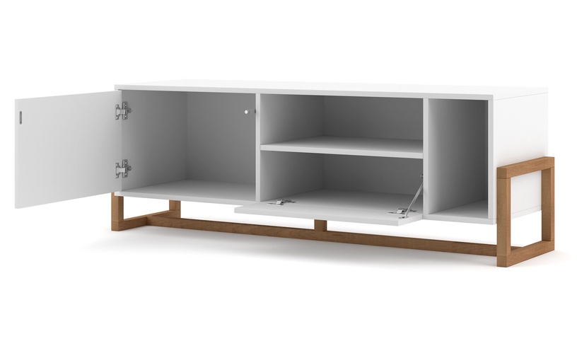 TV-laud, pruun/valge, 139 cm x 37 cm x 48.9 cm
