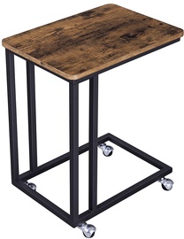 Songmics Side Sofa Table Dark Walnut/Black