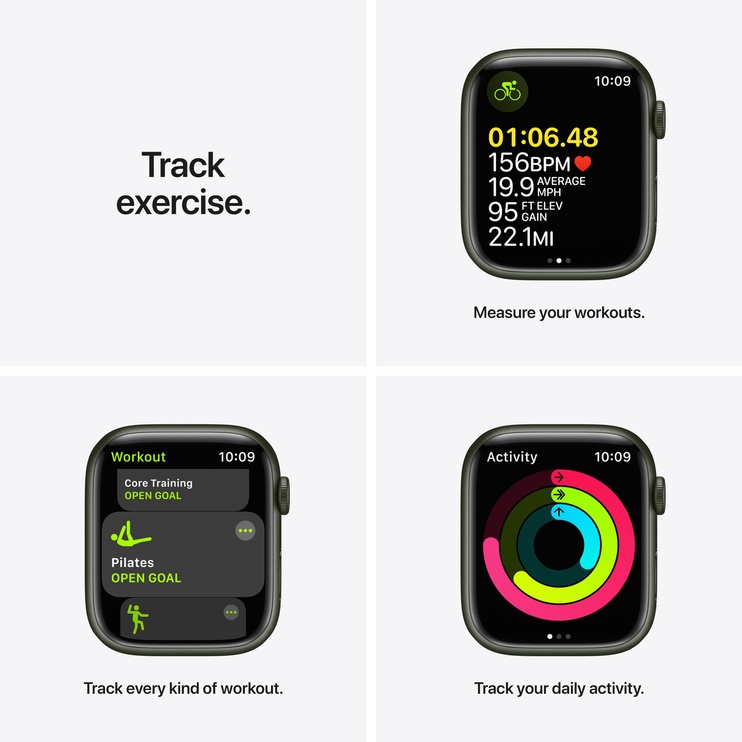 Nutikell Apple Watch 7 GPS + Cellular 45mm, roheline