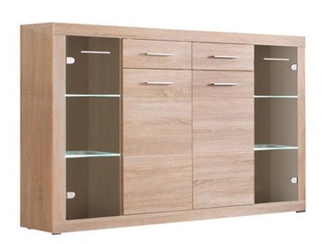 Black Red White Cancan 4 LED Drawer Sonoma Oak