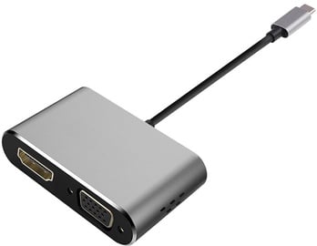 Адаптер Platinet USB-C-HDMI/VGA