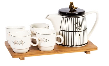 Home4you Parrot 6 Piece Tea Set White/Gold