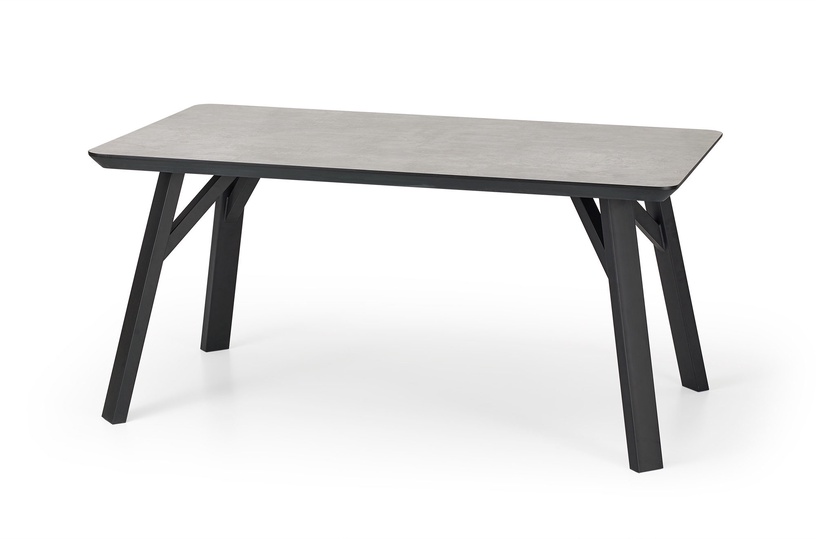 Valgomojo stalas, juodas/pilkas, 160 cm x 90 cm x 76 cm