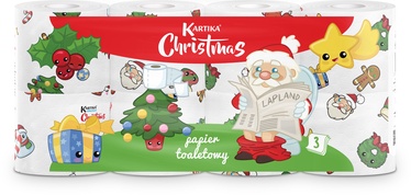 Туалетная бумага Kartika Christmas, 3 сл, 8 л.