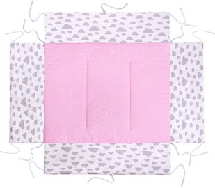 Lulando Playpen Mat For Children Pink With Dots/White With Clouds 75x100cm